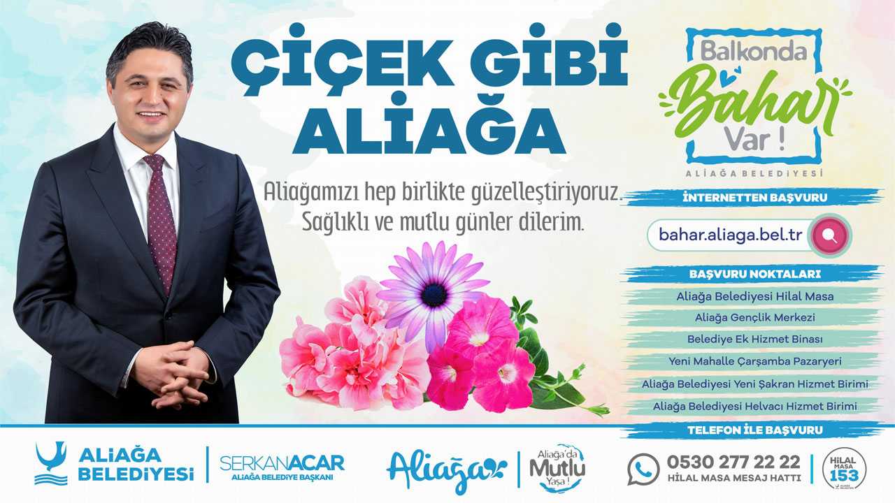 İzmir Aliağada balkonlar çiçeklerle dolacak