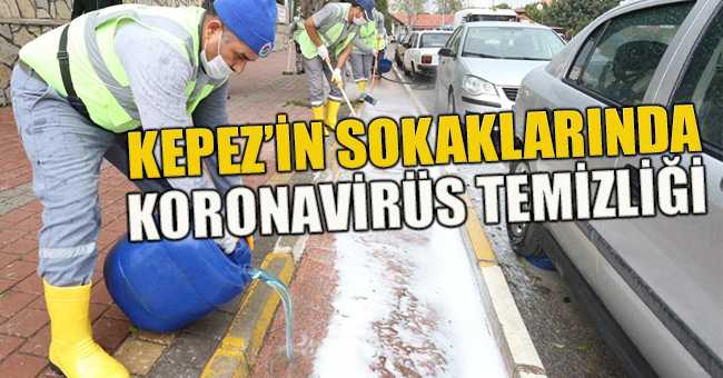 Kepez’in sokaklarında koronavirüs temizliği
