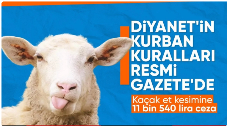 Kurban kesimini düzenleyen tebliğ Resmi Gazete