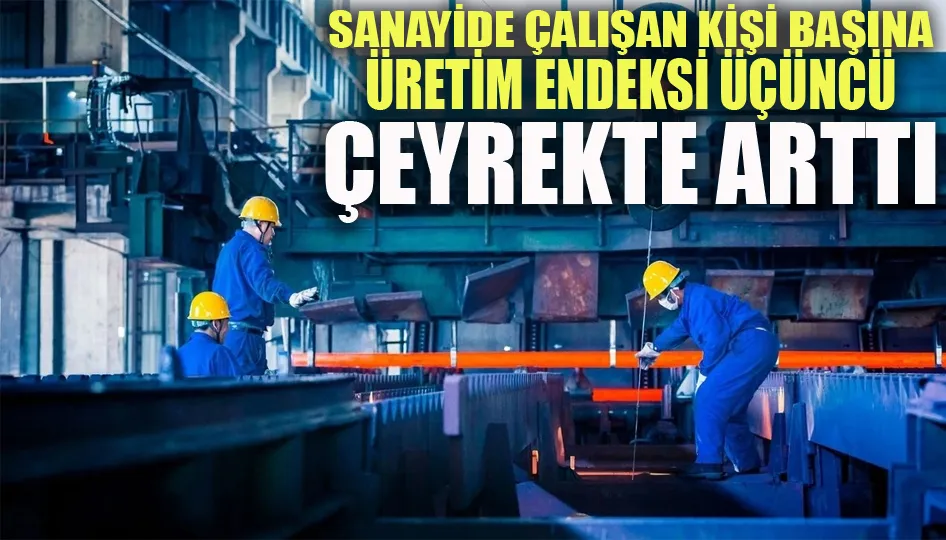 Sanayide çalışan kişi başına üretim endeksi üçüncü çeyrekte arttı