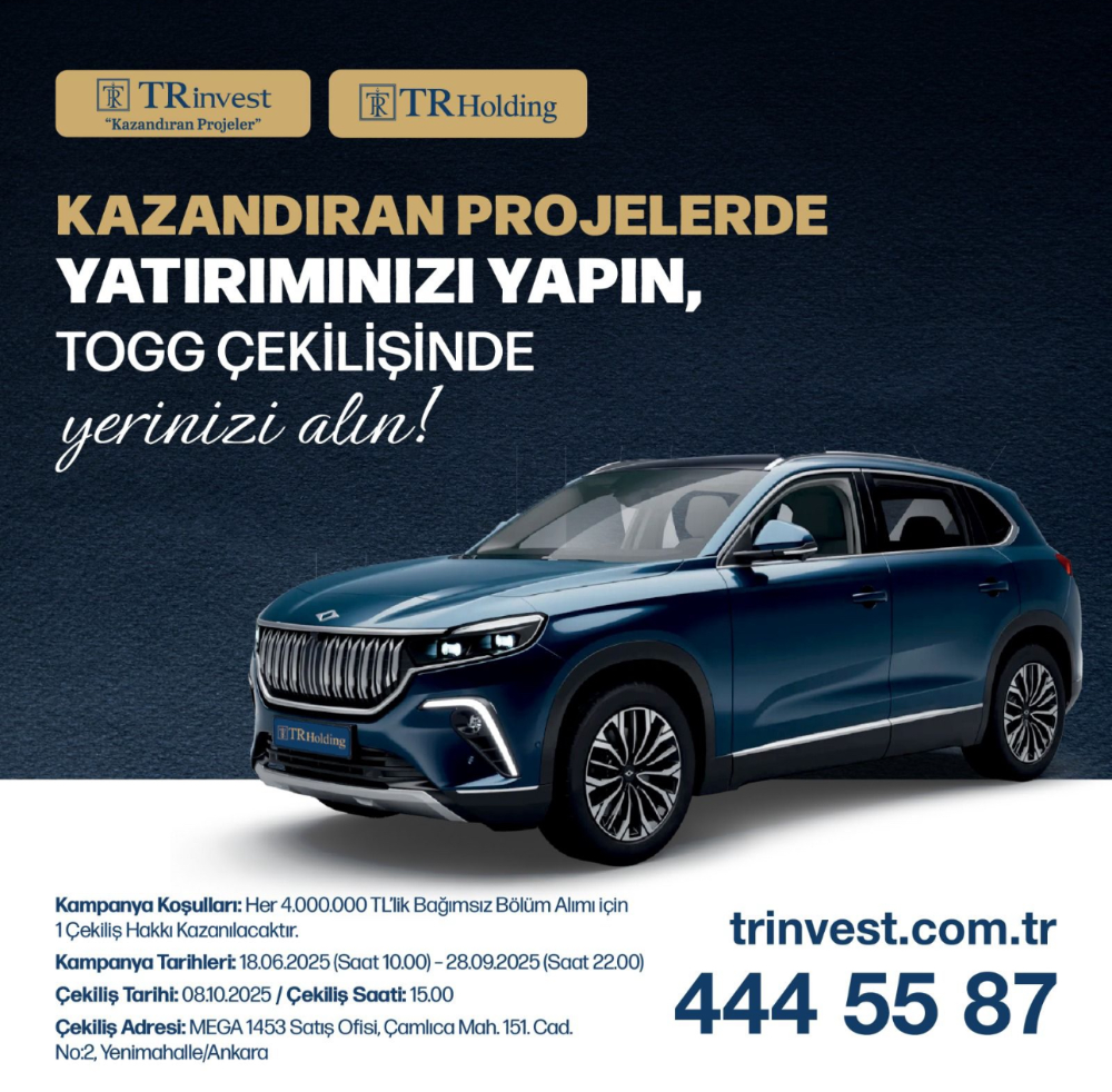 TRinvest’ten Yatırımcılara Büyük Fırsat: Konut Alımlarına Özel TOGG Kampanyası!